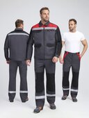 Костюм ProfLineBase-1 (тк.Твил,210) брюки, т.серый/черный/красный ФАКЕЛ, 87490894