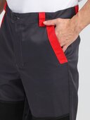 Костюм ProfLineBase-1 (тк.Твил,210) брюки, т.серый/черный/красный ФАКЕЛ, 87490894