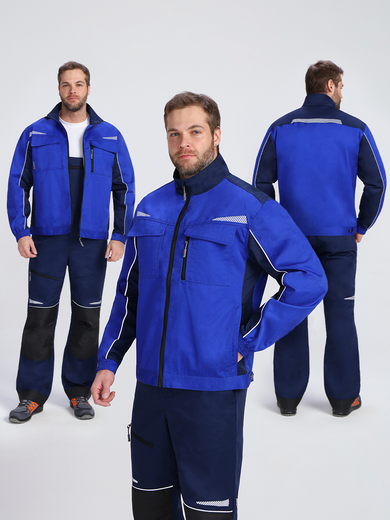 Куртка ProfLineSpecialist (тк.Смесовая,240), васильковый/т.синий ФАКЕЛ, 87491008