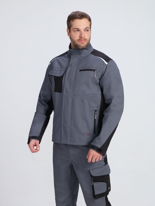Костюм ProfLineLeader-1 (тк.Хлопок/Спандекс,260) брюки, серый/черный ФАКЕЛ, 87502564