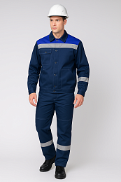 Костюм Фортон-1 СОП (тк.саржа 250), курт.+брюки, синий/васильковый